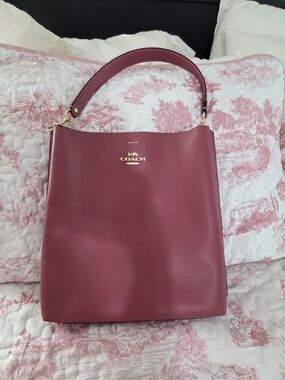 Coach Pebbled Leather Shoulder Bag in Berry Pink
